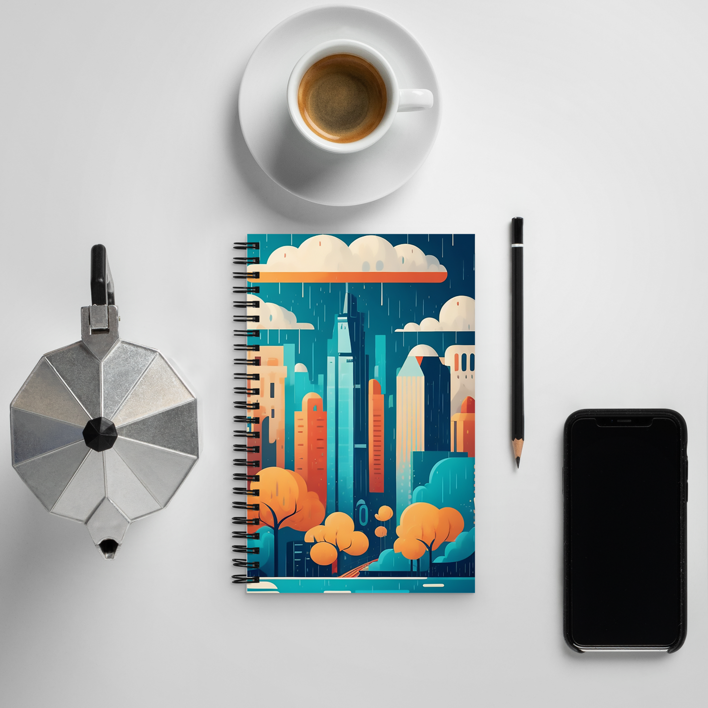 Rain-Kissed Cityscapes: A Notebook for the Creative Dreamers